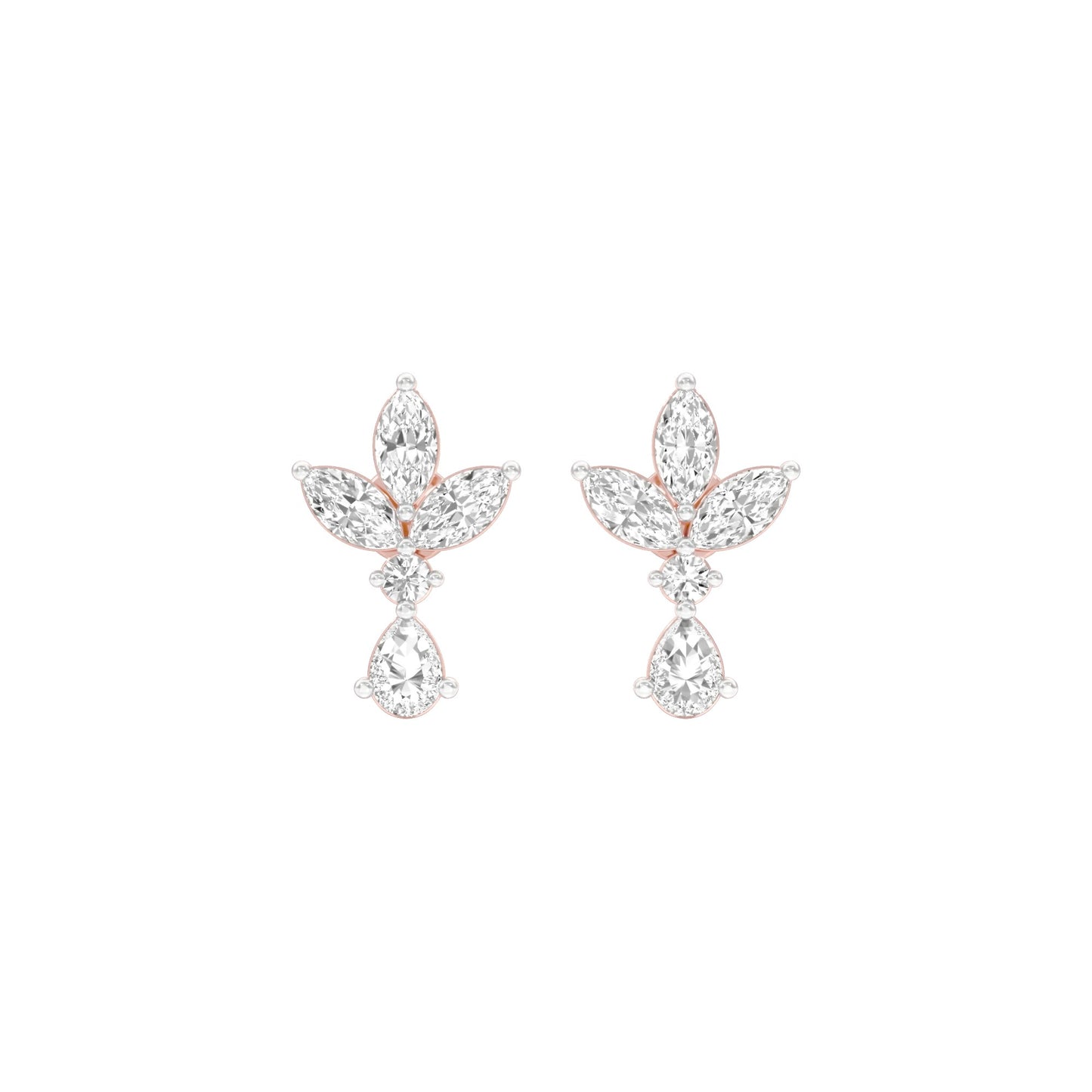 Triform Spark Diamond Drop Earrings 18 KT / Rose Gold
