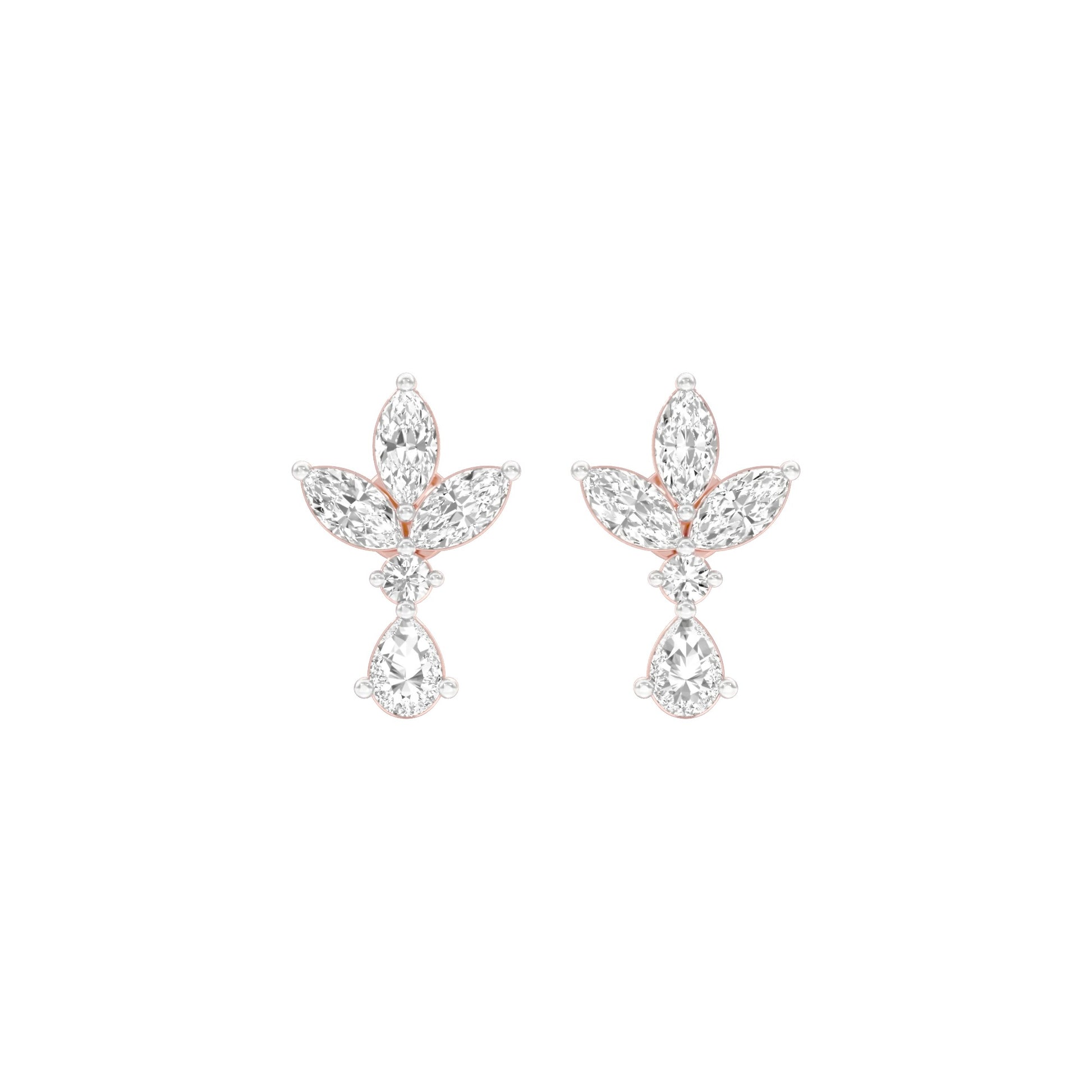 Triform Spark Diamond Drop Earrings 18 KT / Rose Gold