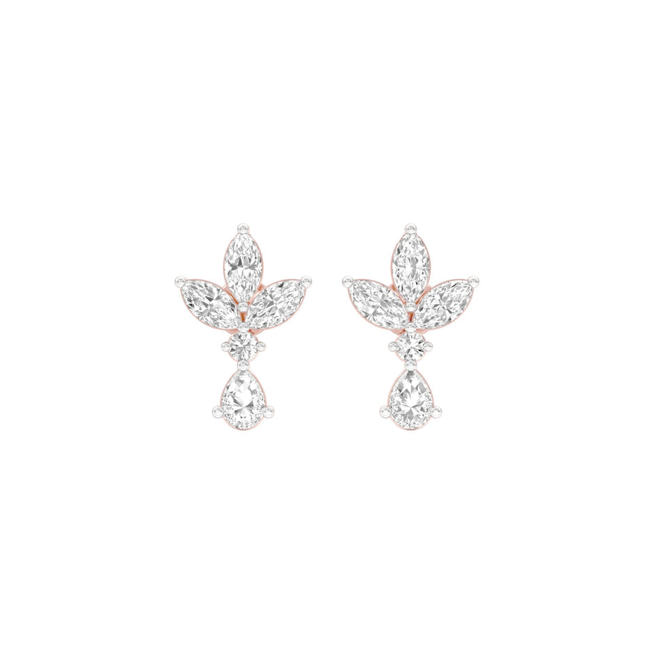 Triform Spark Diamond Drop Earrings 18 KT / Rose Gold