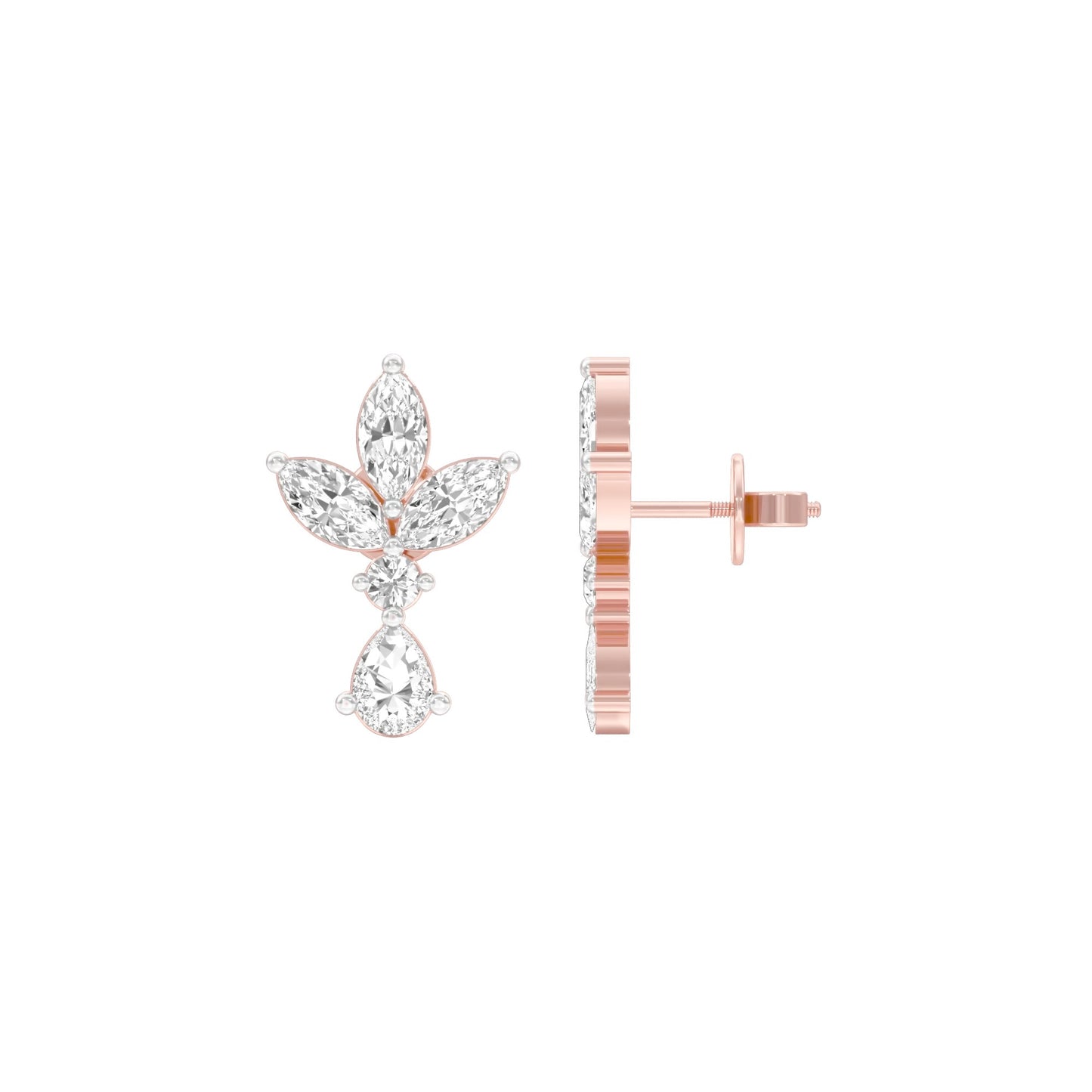Triform Spark Diamond Drop Earrings 18 KT / Rose Gold