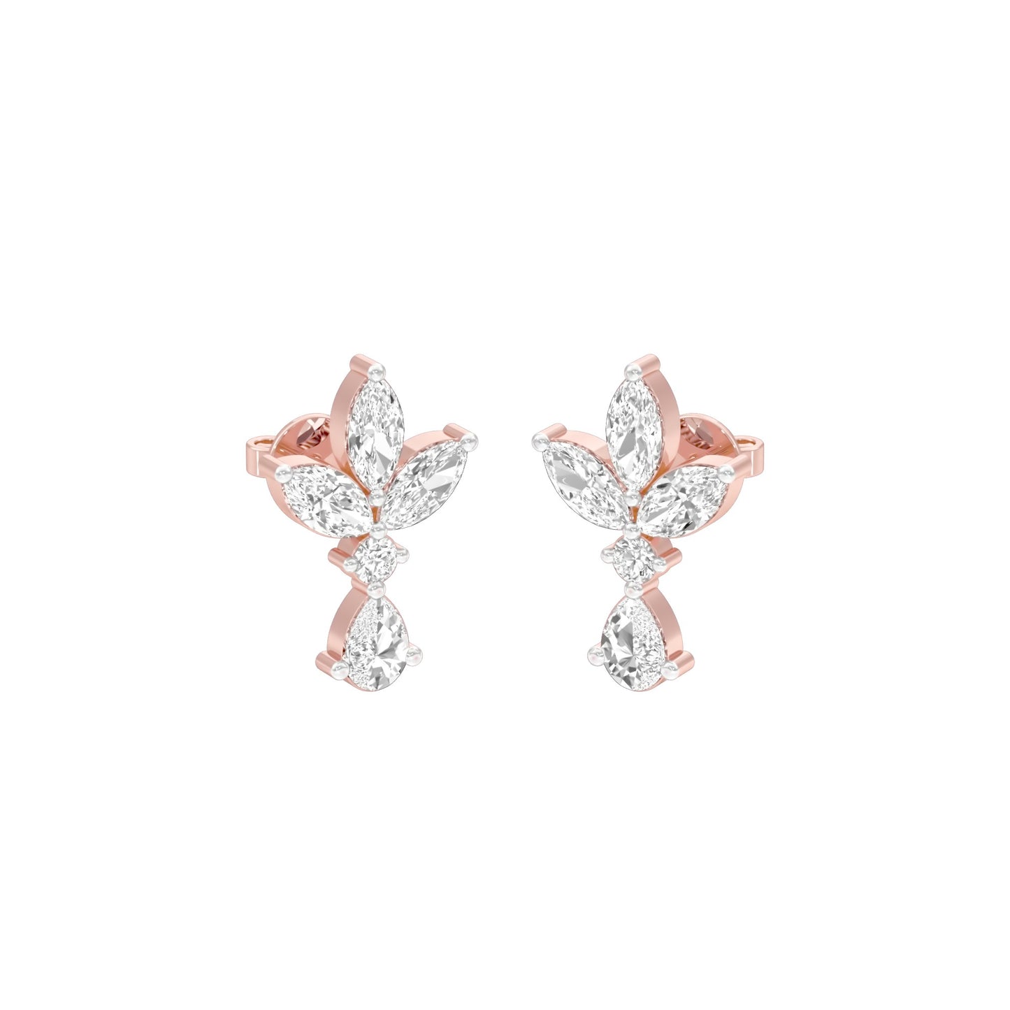 Triform Spark Diamond Drop Earrings 18 KT / Rose Gold