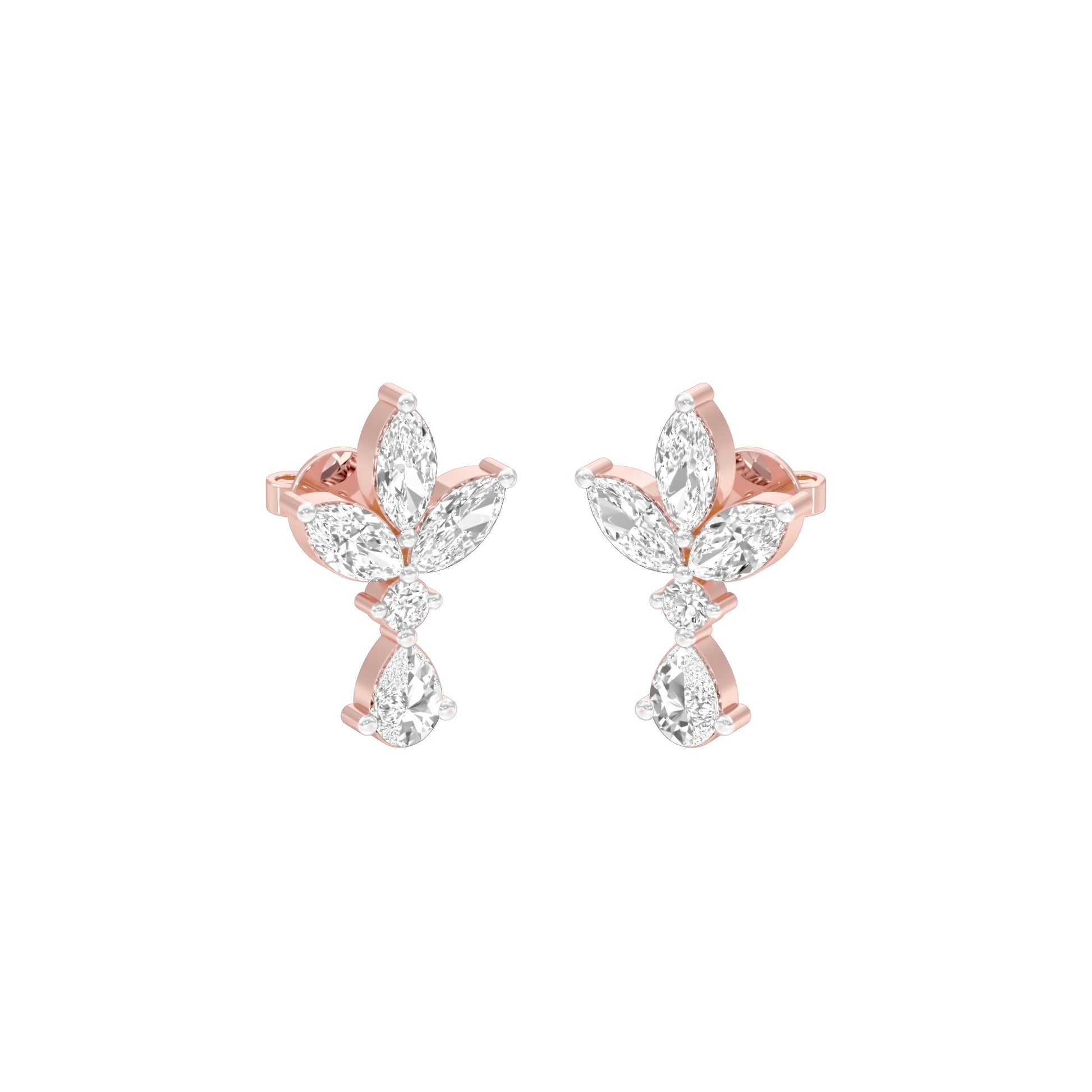 Triform Spark Diamond Drop Earrings 18 KT / Rose Gold