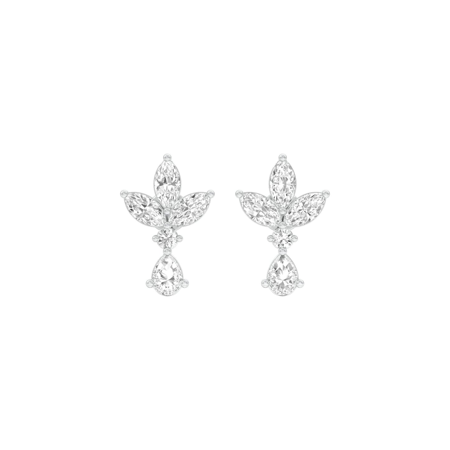 Triform Spark Diamond Drop Earrings 18 KT / White Gold