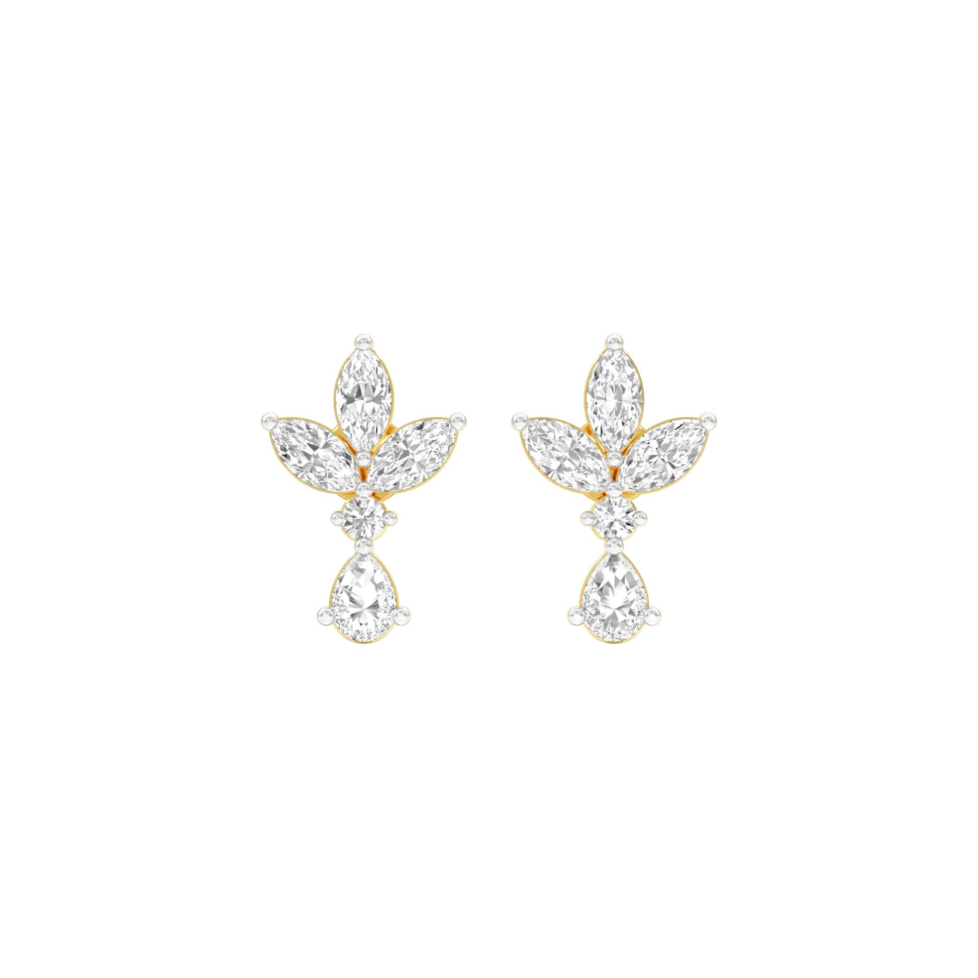 Triform Spark Diamond Drop Earrings 18 KT / Yellow Gold