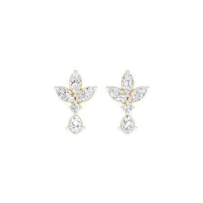 Triform Spark Diamond Drop Earrings 18 KT / Yellow Gold
