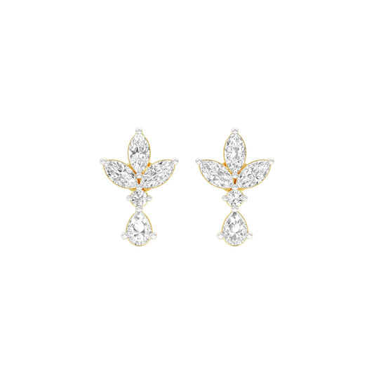 Triform Spark Diamond Drop Earrings 18 KT / Yellow Gold