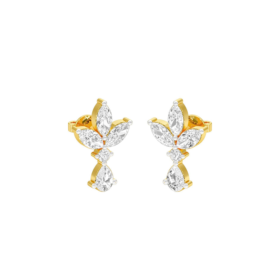 Triform Spark Diamond Drop Earrings 18 KT / Yellow Gold