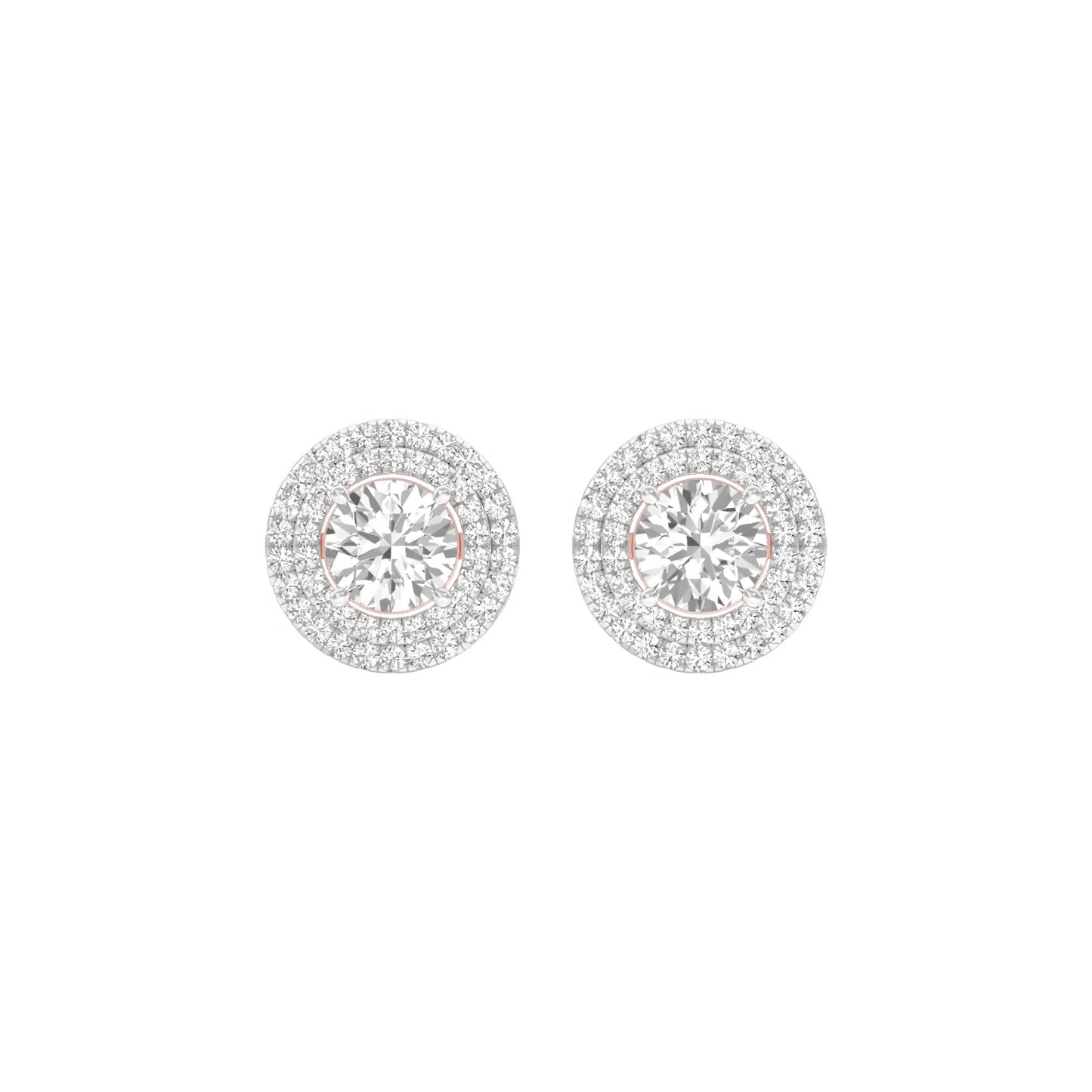 The Queen's Orb Diamond Stud Earrings 18 KT / Rose Gold