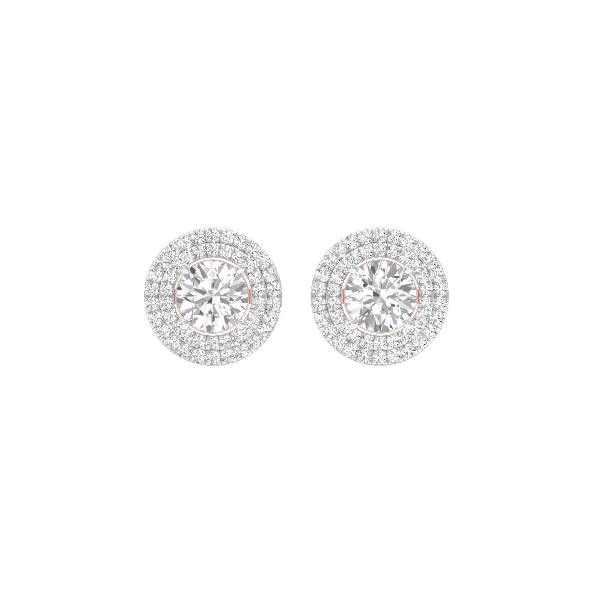 The Queen's Orb Diamond Stud Earrings 18 KT / Rose Gold