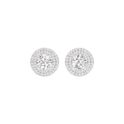 The Queen's Orb Diamond Stud Earrings 18 KT / Rose Gold