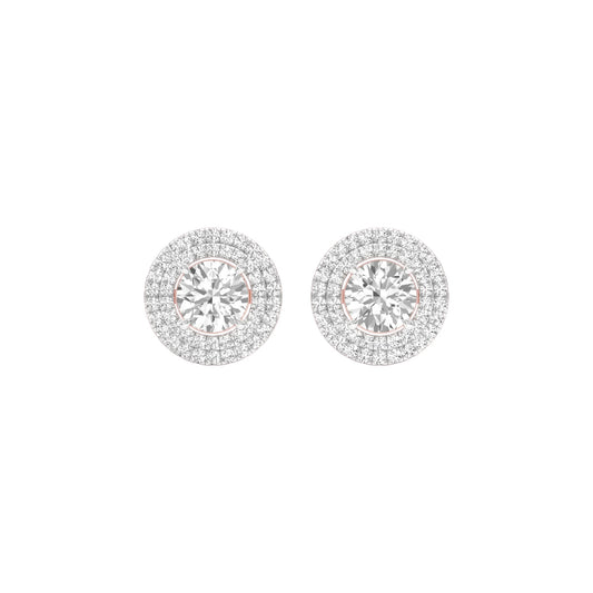 The Queen's Orb Diamond Stud Earrings 18 KT / Rose Gold