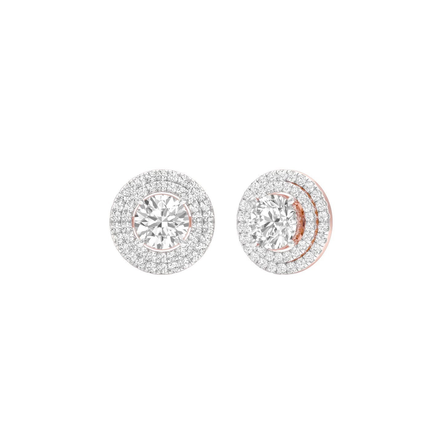 The Queen's Orb Diamond Stud Earrings 18 KT / Rose Gold