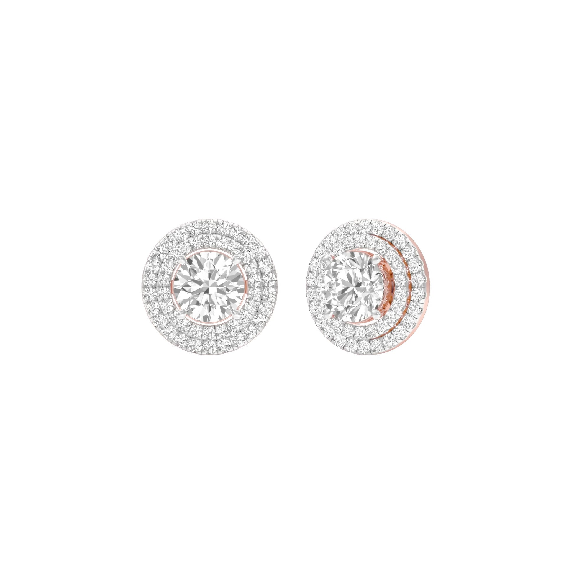 The Queen's Orb Diamond Stud Earrings 18 KT / Rose Gold