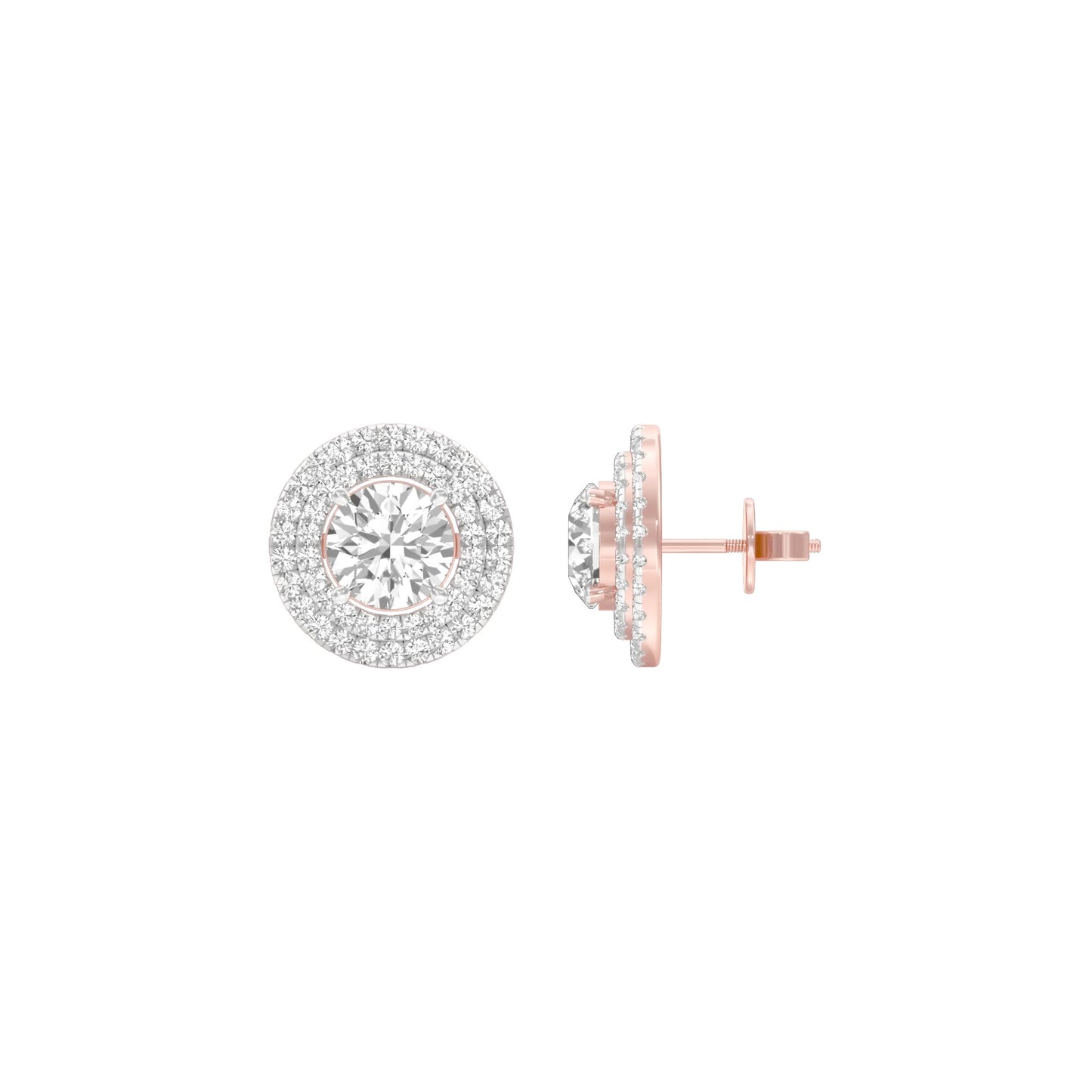 The Queen's Orb Diamond Stud Earrings 18 KT / Rose Gold