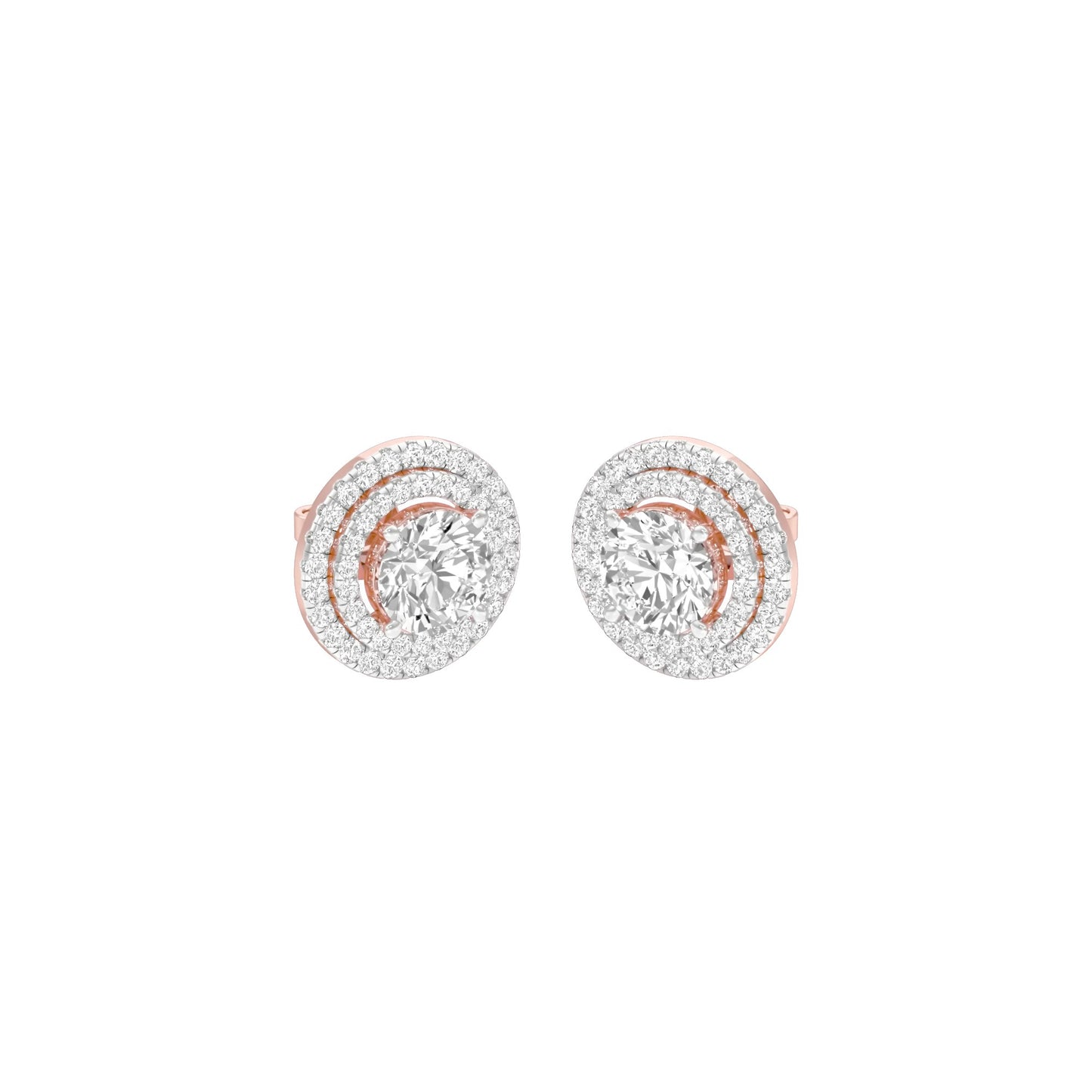 The Queen's Orb Diamond Stud Earrings 18 KT / Rose Gold