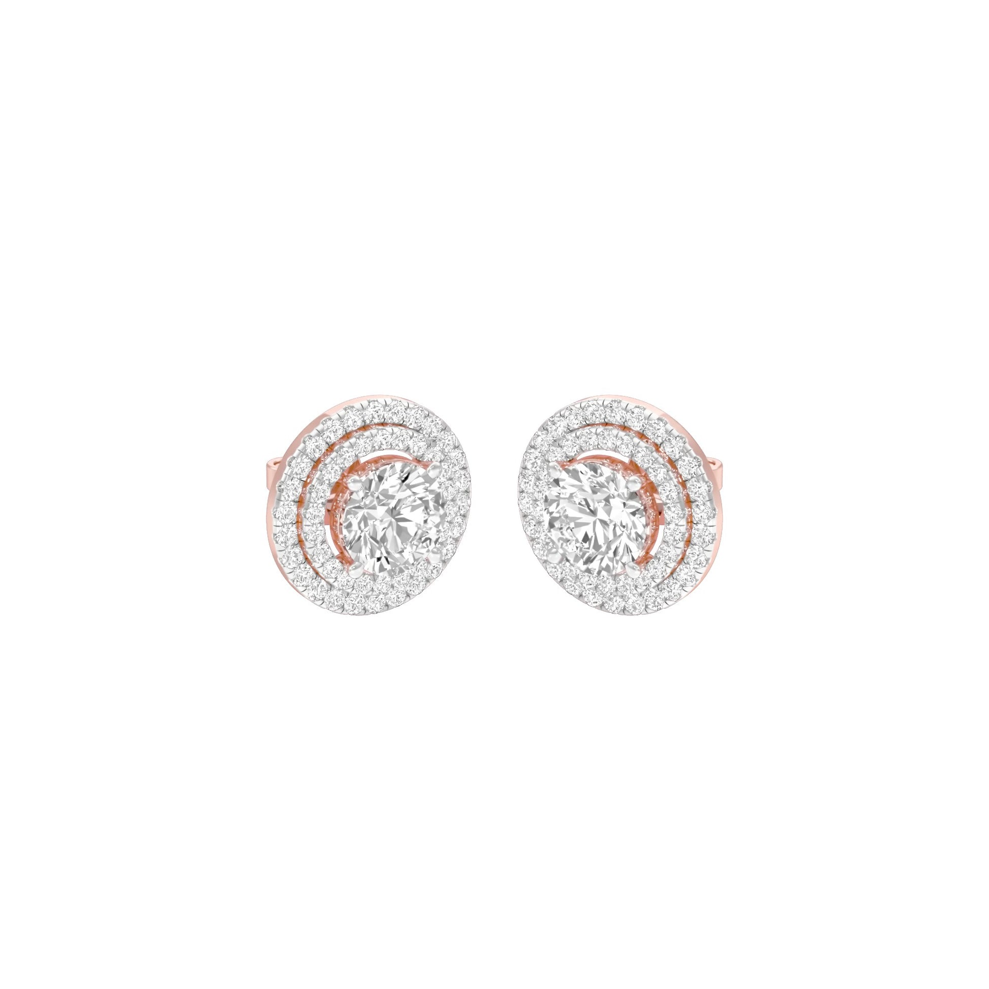 The Queen's Orb Diamond Stud Earrings 18 KT / Rose Gold