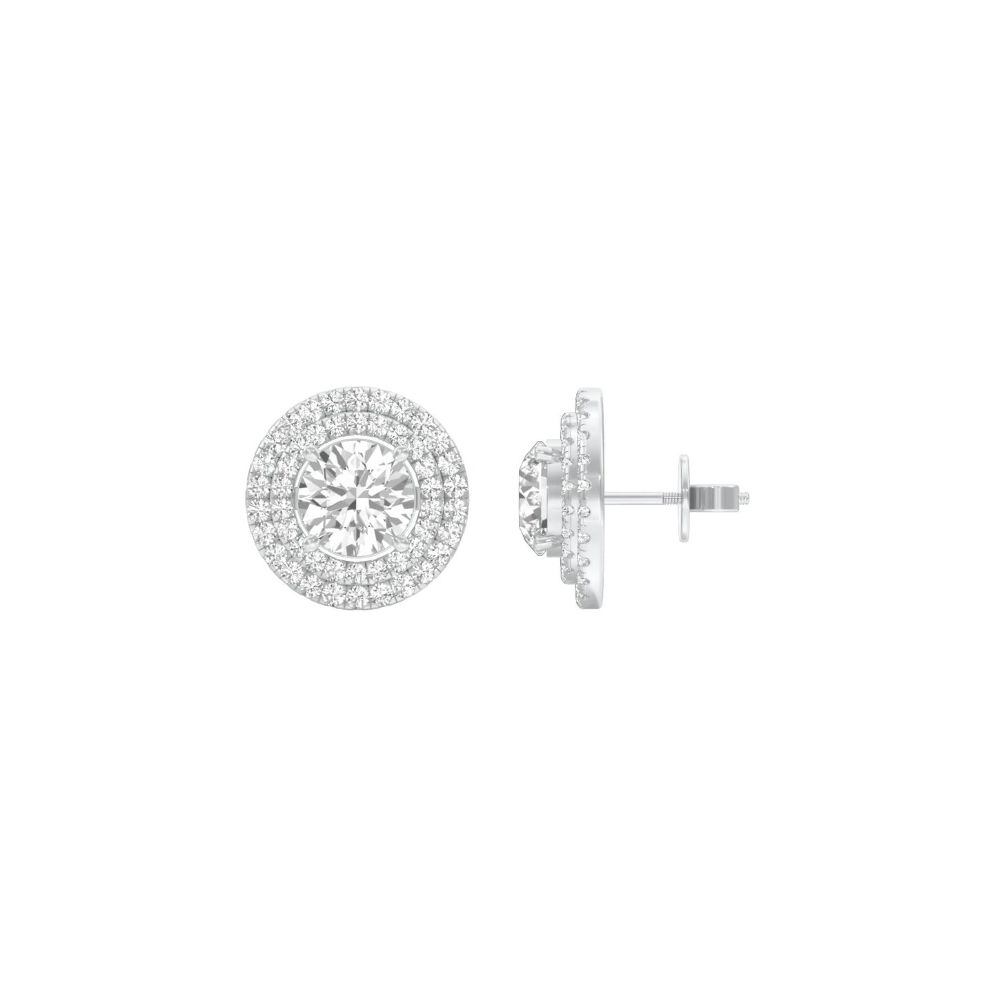 The Queen's Orb Diamond Stud Earrings 18 KT / White Gold