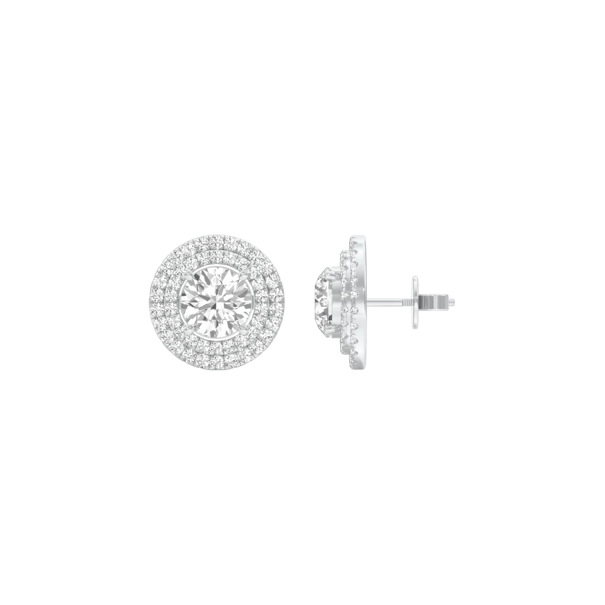 The Queen's Orb Diamond Stud Earrings 18 KT / White Gold