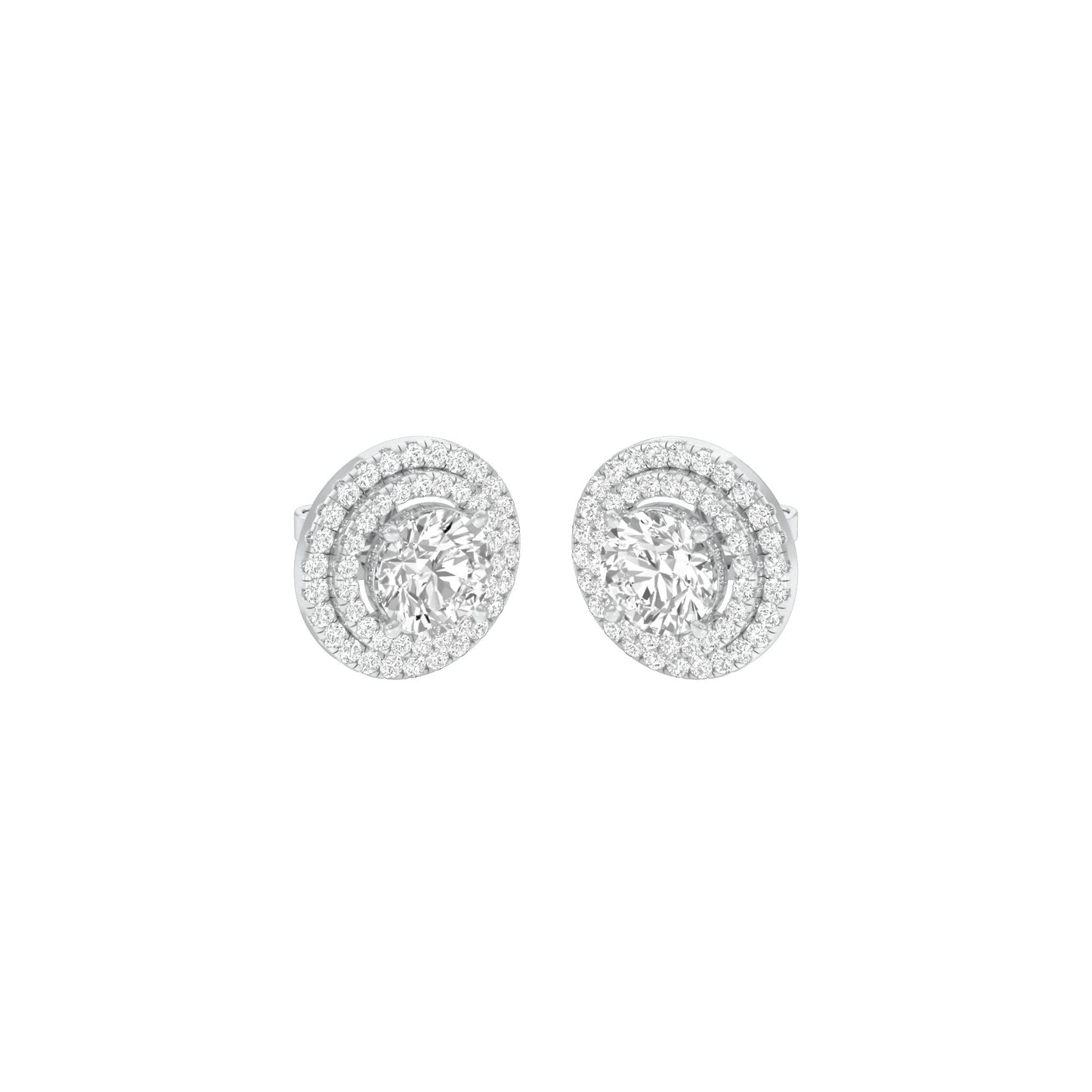 The Queen's Orb Diamond Stud Earrings 18 KT / White Gold