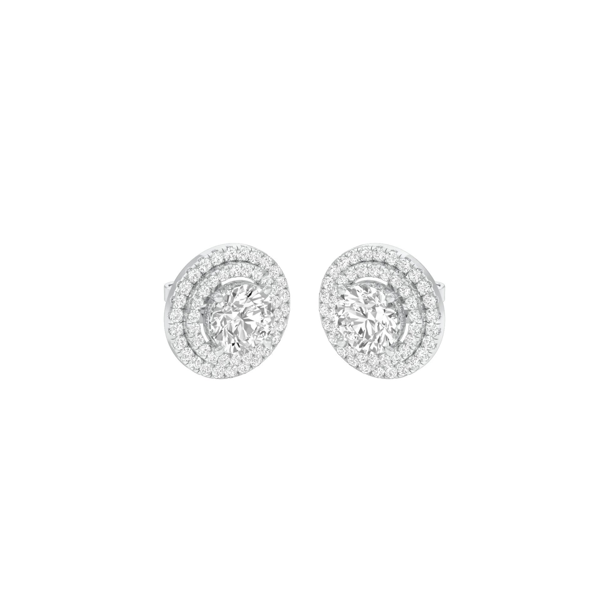 The Queen's Orb Diamond Stud Earrings 18 KT / White Gold