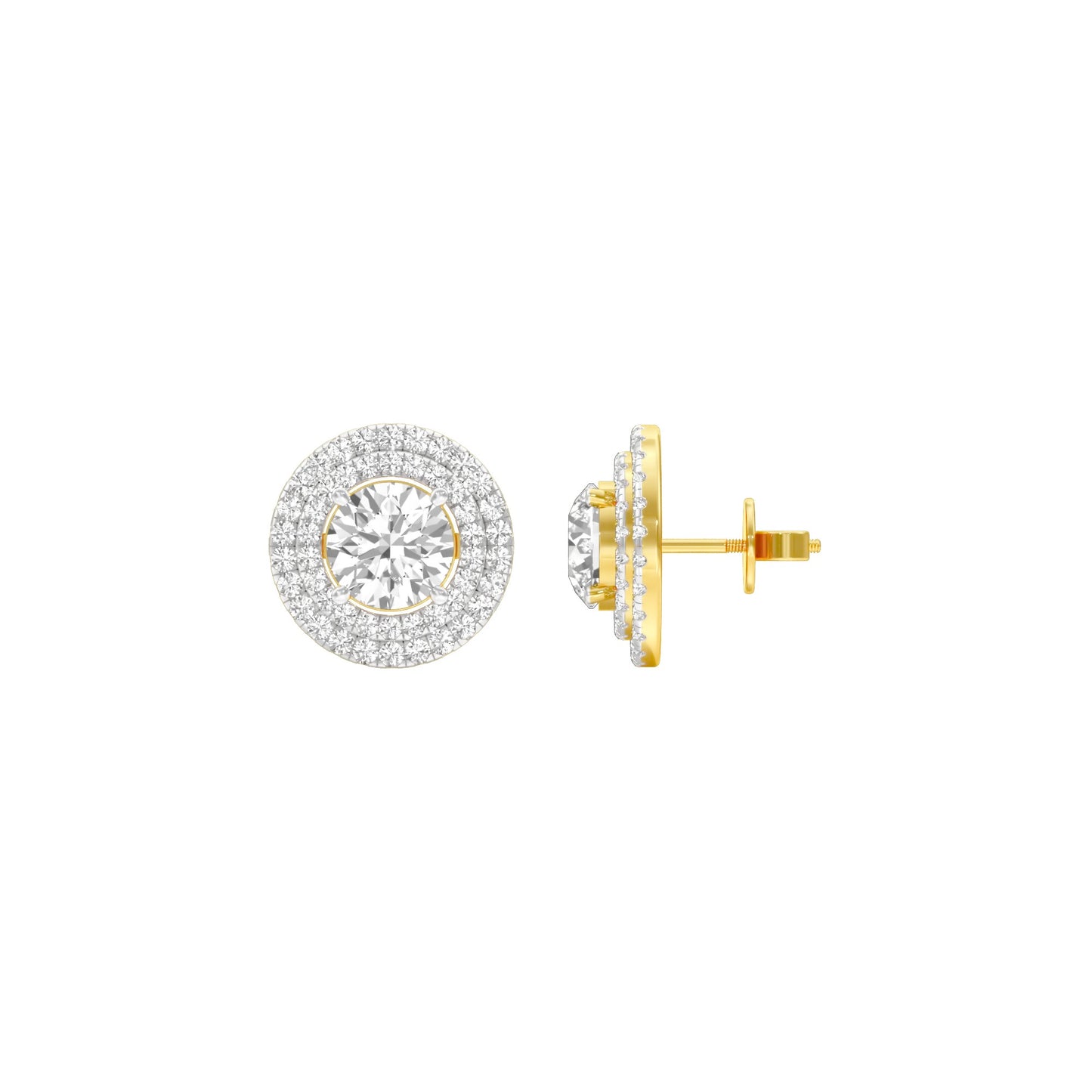 The Queen's Orb Diamond Stud Earrings 18 KT / Yellow Gold