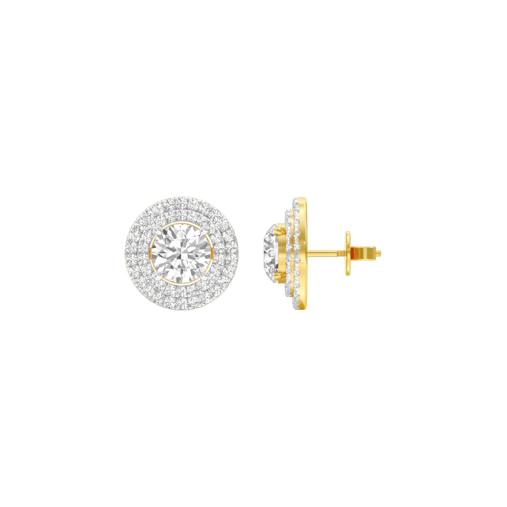 The Queen's Orb Diamond Stud Earrings 18 KT / Yellow Gold