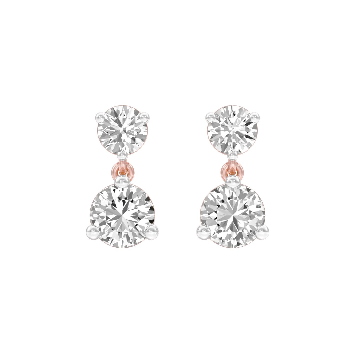 Moon Drip Diamond Stud Earrings 18 KT / Rose Gold