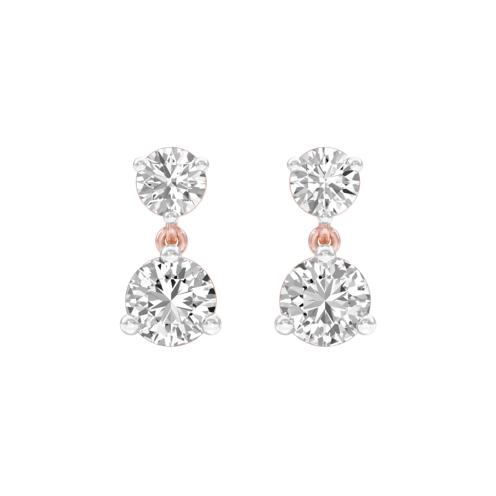 Moon Drip Diamond Stud Earrings 18 KT / Rose Gold