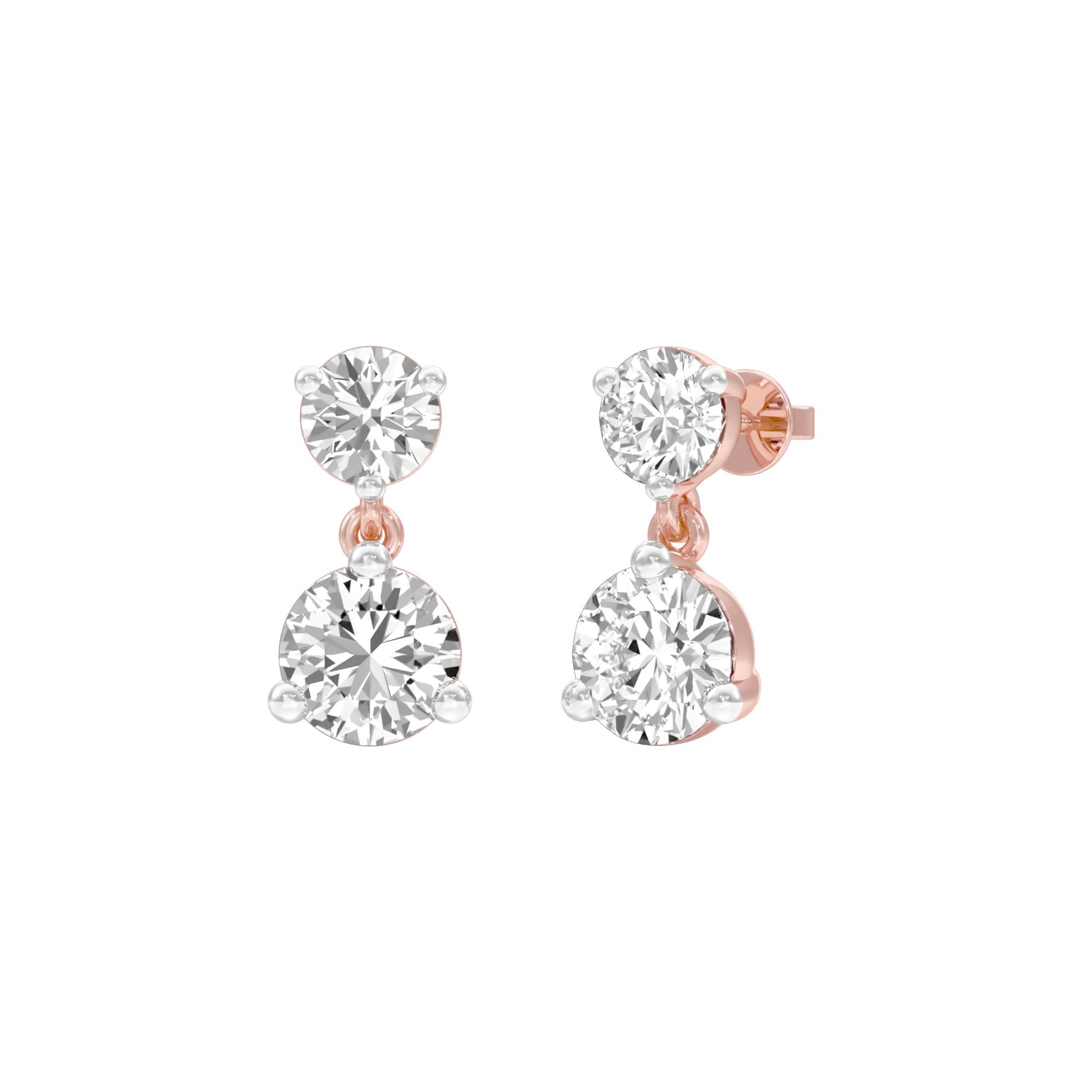 Moon Drip Diamond Stud Earrings 18 KT / Rose Gold