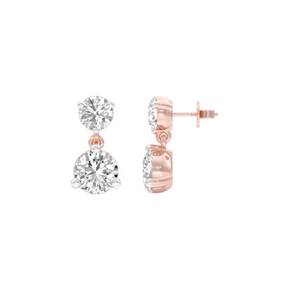 Moon Drip Diamond Stud Earrings 18 KT / Rose Gold