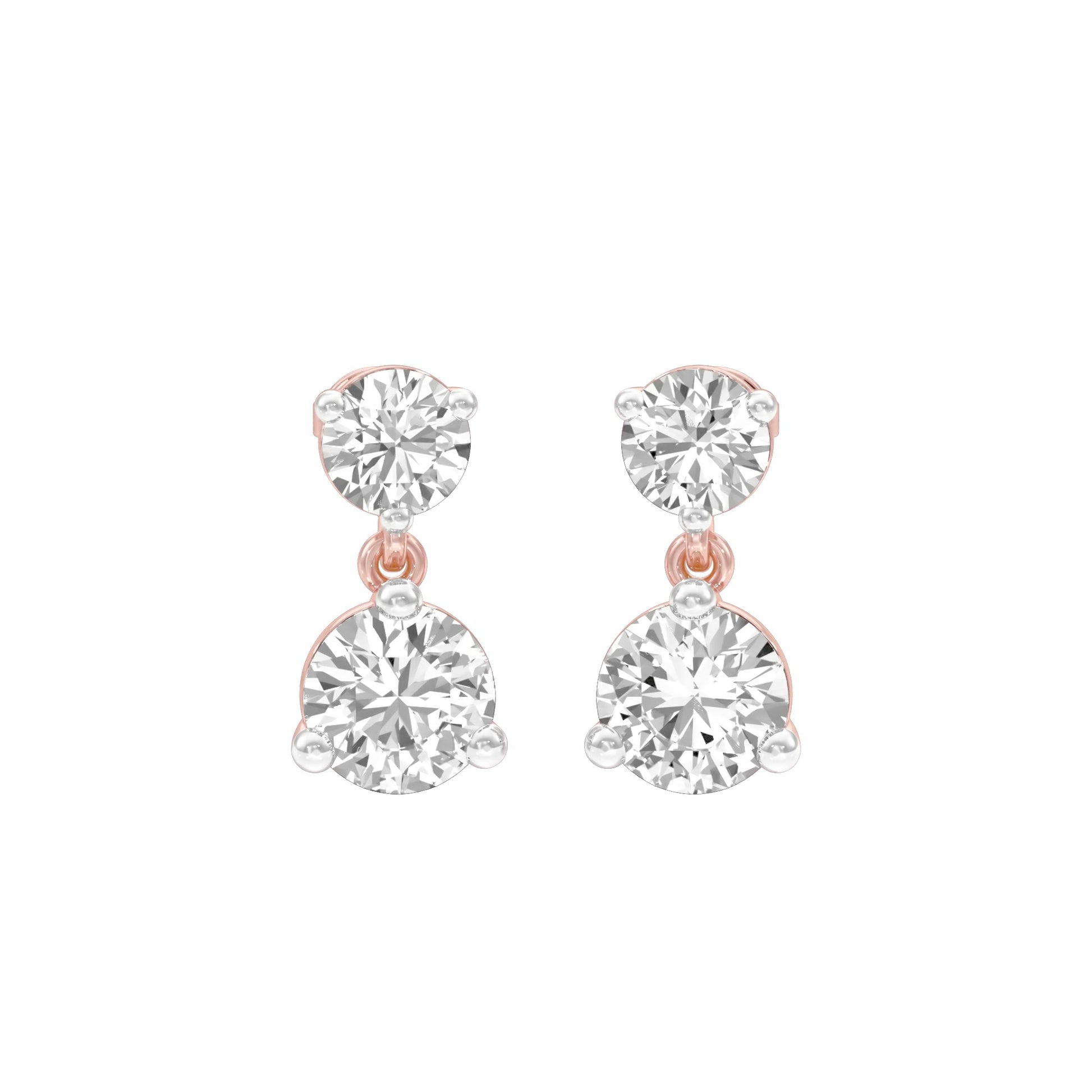 Moon Drip Diamond Stud Earrings 18 KT / Rose Gold