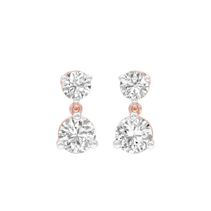 Moon Drip Diamond Stud Earrings 18 KT / Rose Gold