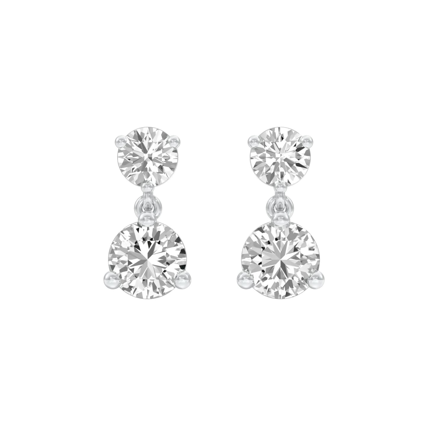 Moon Drip Diamond Stud Earrings 18 KT / White Gold