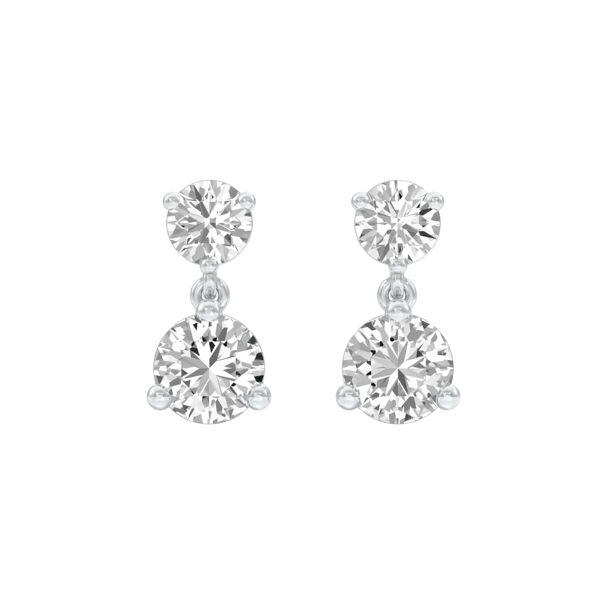Moon Drip Diamond Stud Earrings 18 KT / White Gold