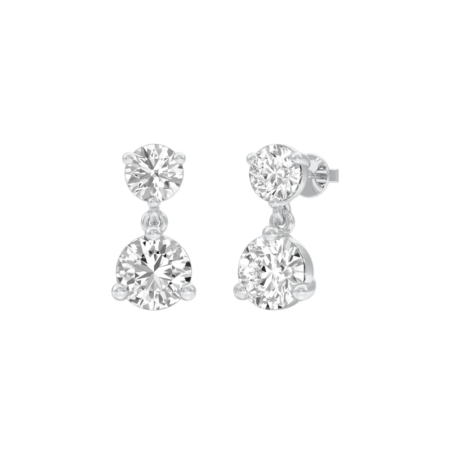 Moon Drip Diamond Stud Earrings 18 KT / White Gold
