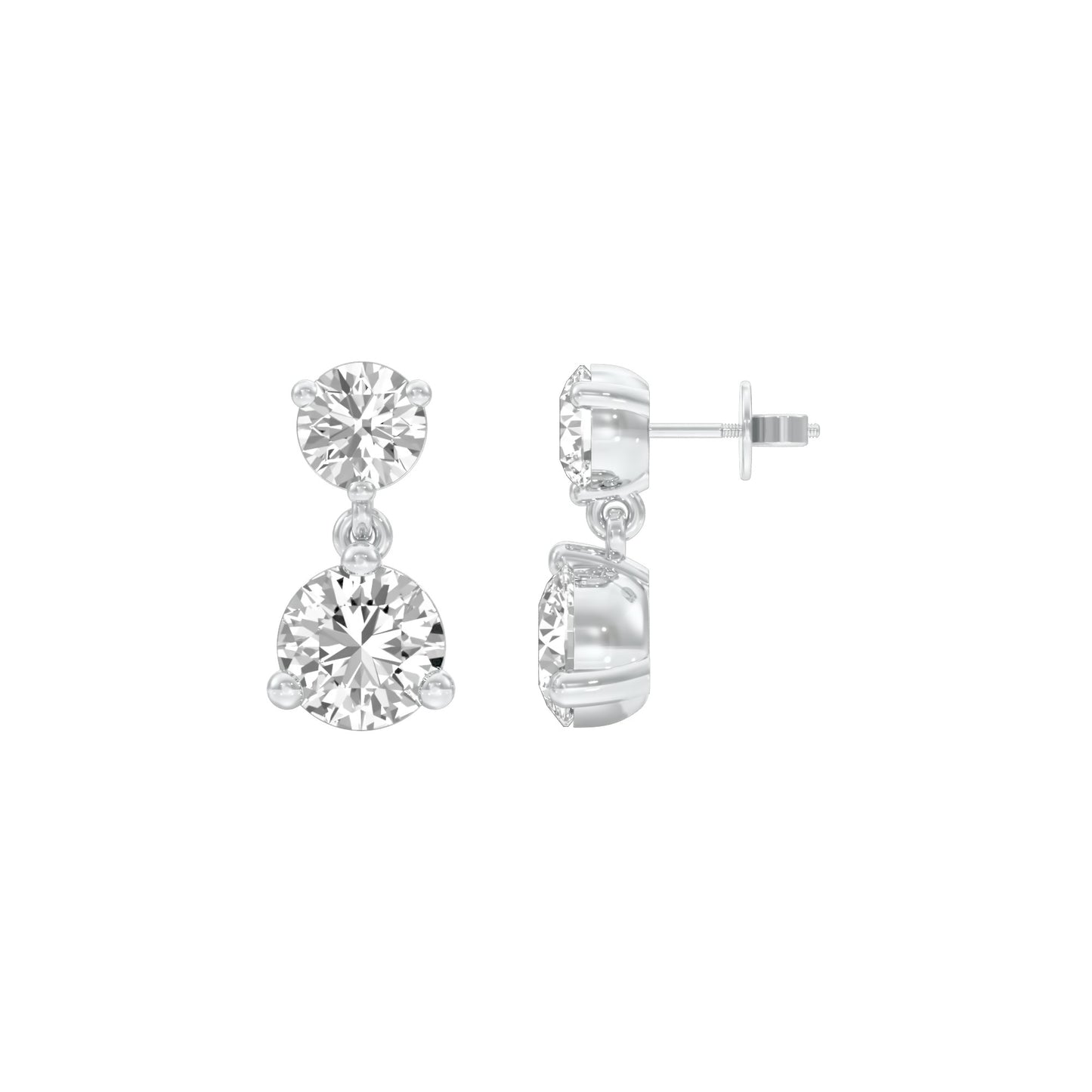 Moon Drip Diamond Stud Earrings 18 KT / White Gold