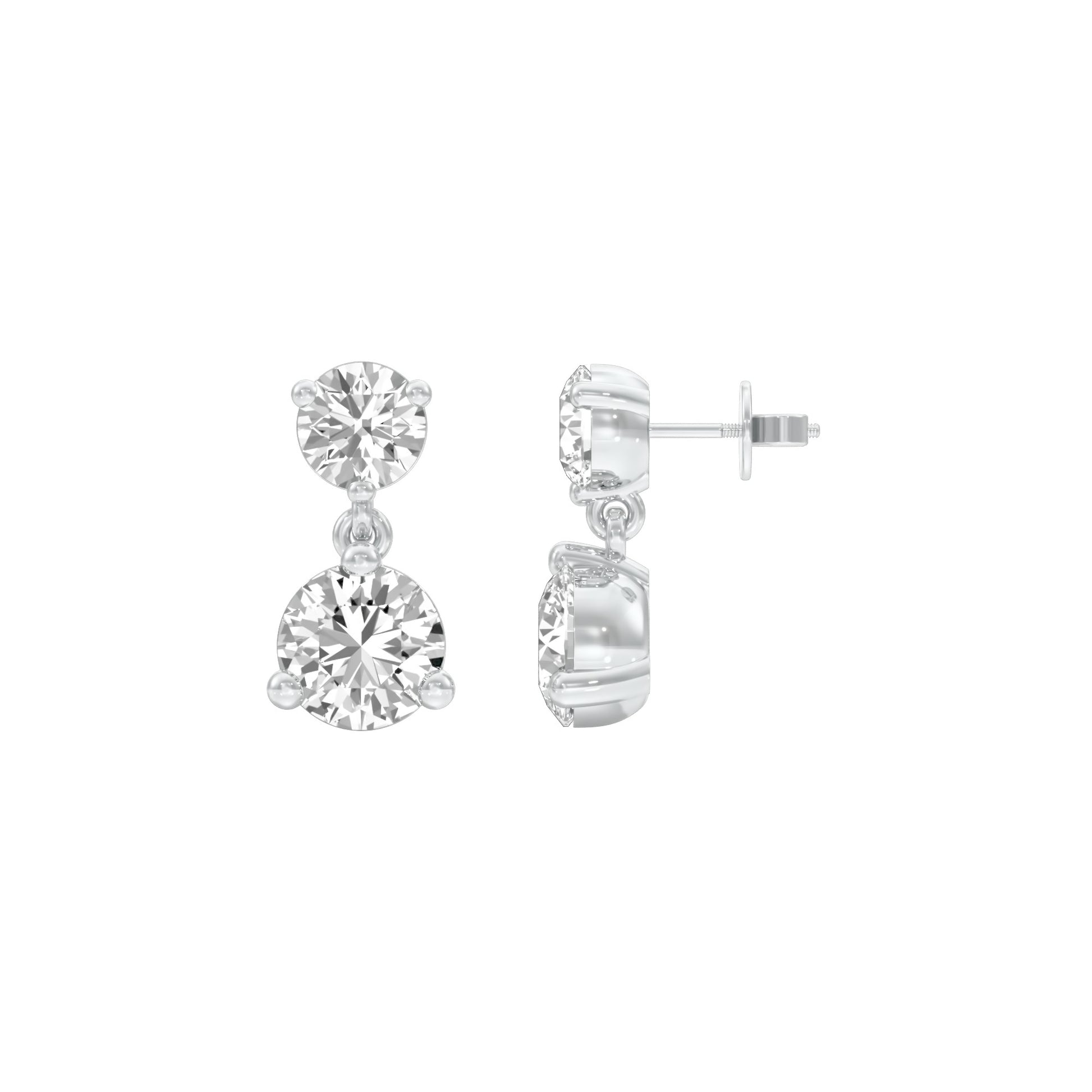 Moon Drip Diamond Stud Earrings 18 KT / White Gold