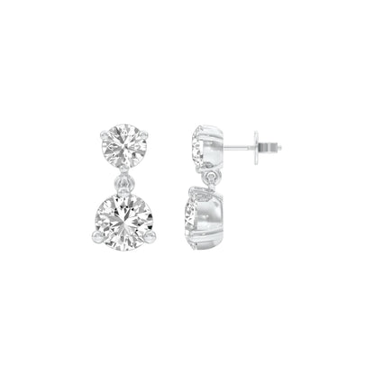 Moon Drip Diamond Stud Earrings 18 KT / White Gold