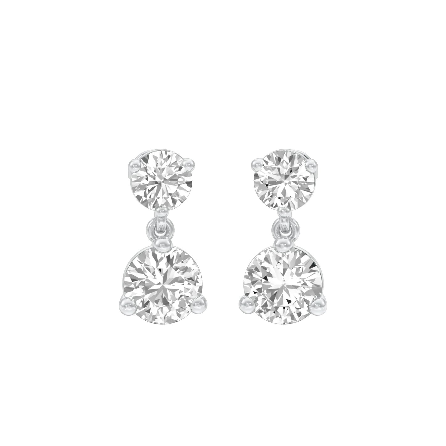 Moon Drip Diamond Stud Earrings 18 KT / White Gold