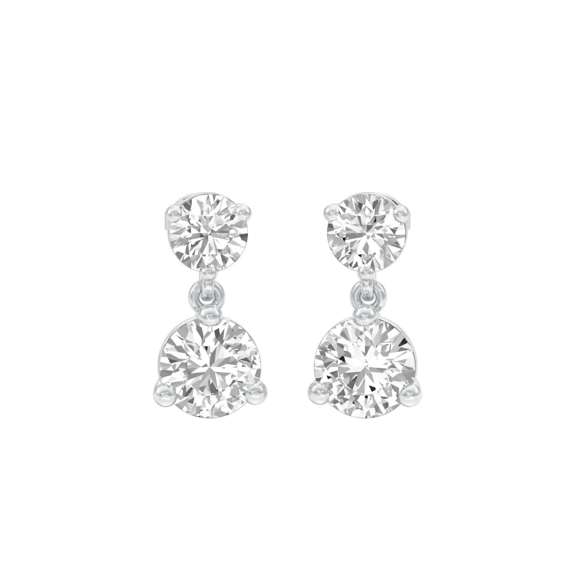 Moon Drip Diamond Stud Earrings 18 KT / White Gold