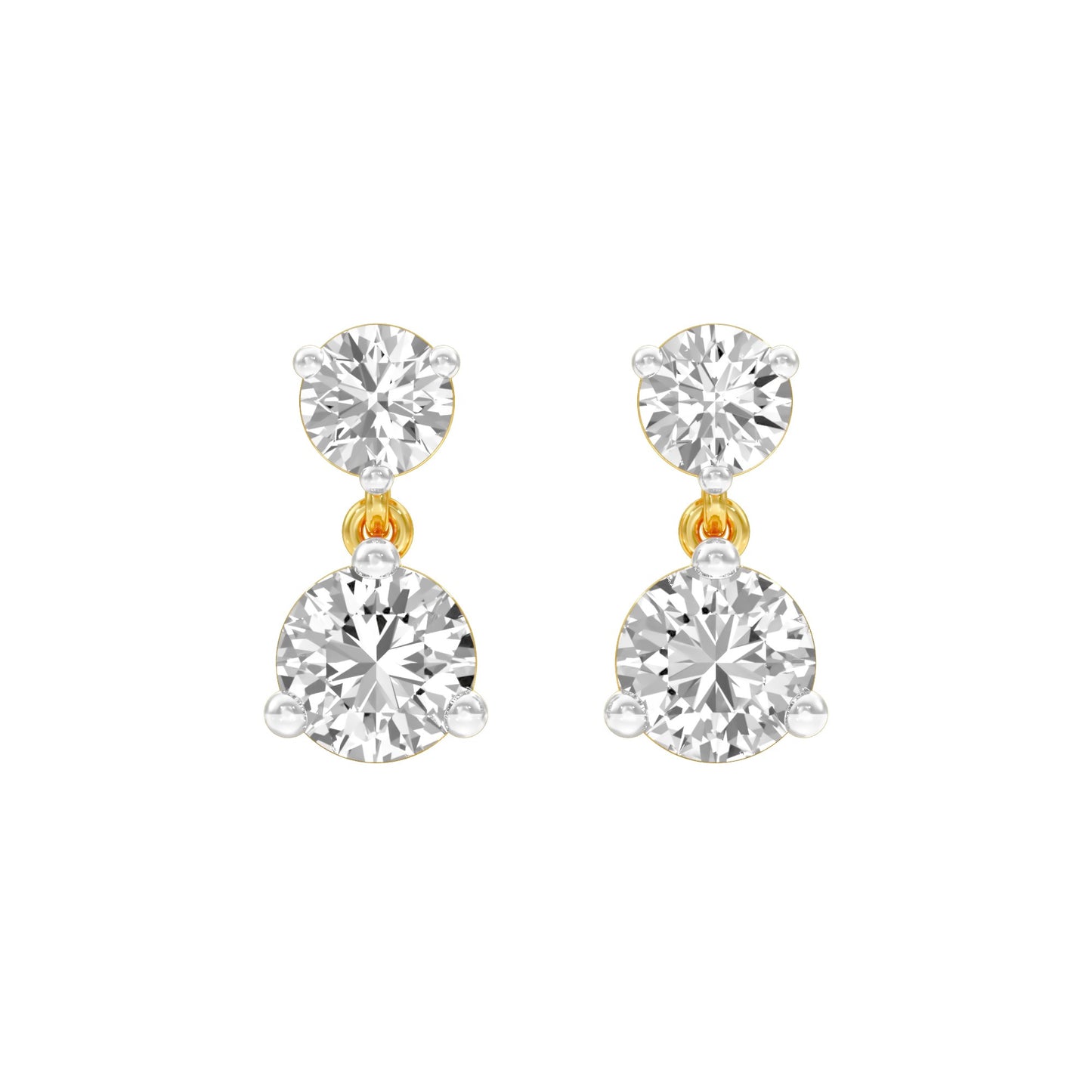 Moon Drip Diamond Stud Earrings 18 KT / Yellow Gold