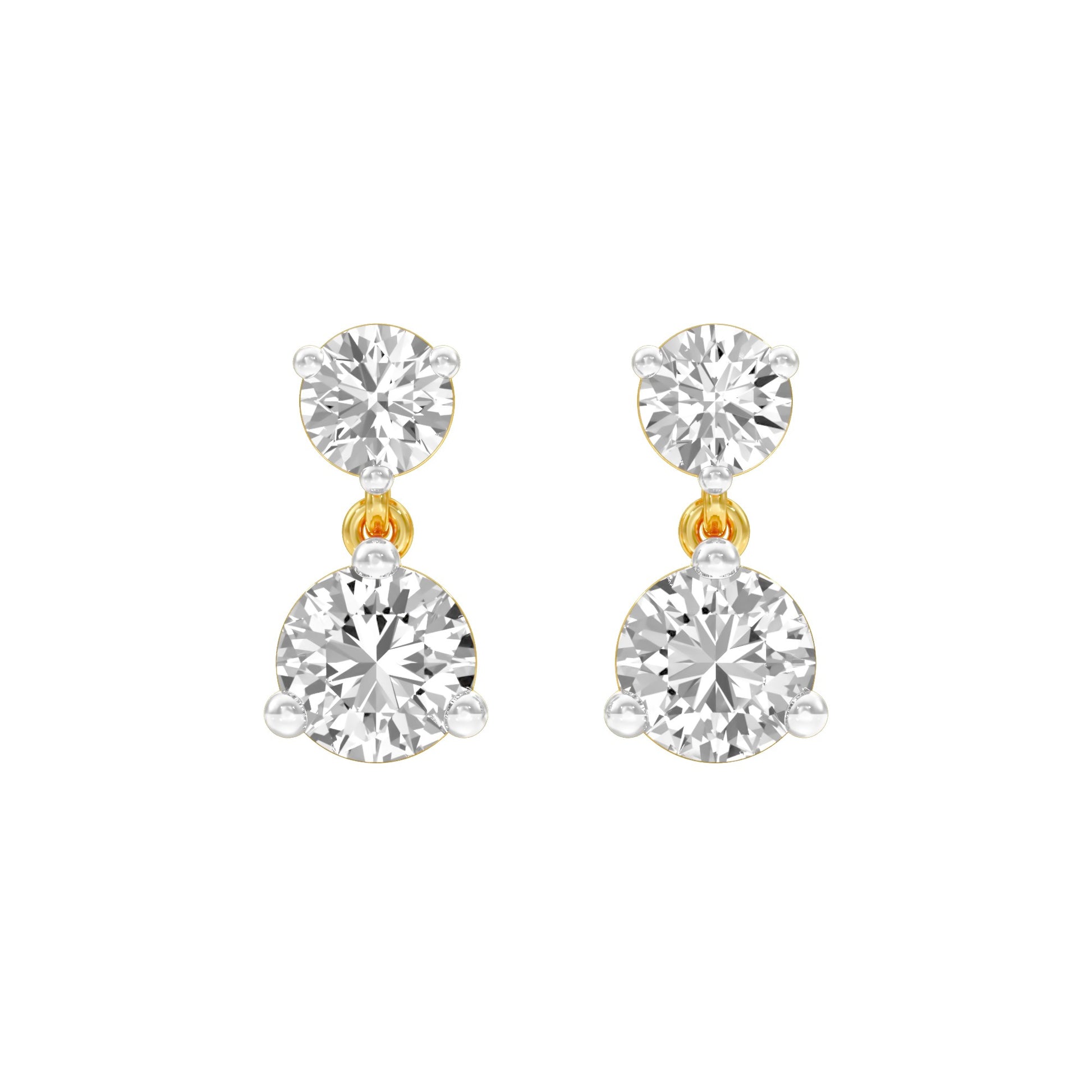 Moon Drip Diamond Stud Earrings 18 KT / Yellow Gold