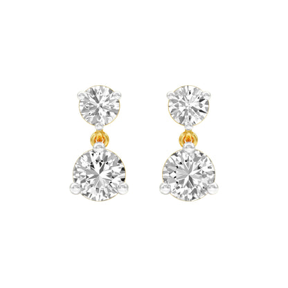 Moon Drip Diamond Stud Earrings 18 KT / Yellow Gold