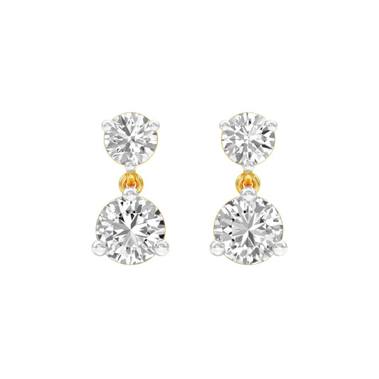 Moon Drip Diamond Stud Earrings 18 KT / Yellow Gold