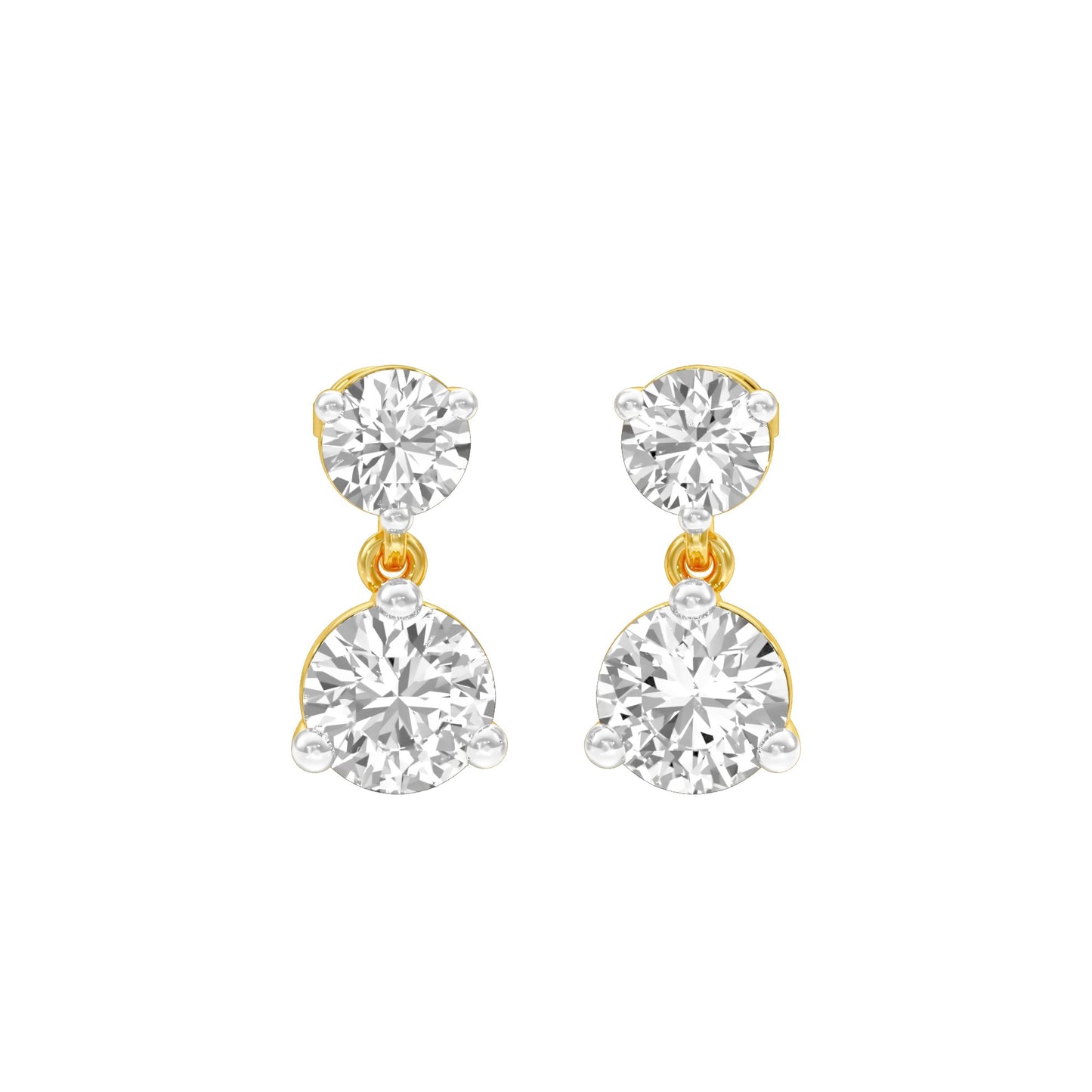 Moon Drip Diamond Stud Earrings 18 KT / Yellow Gold