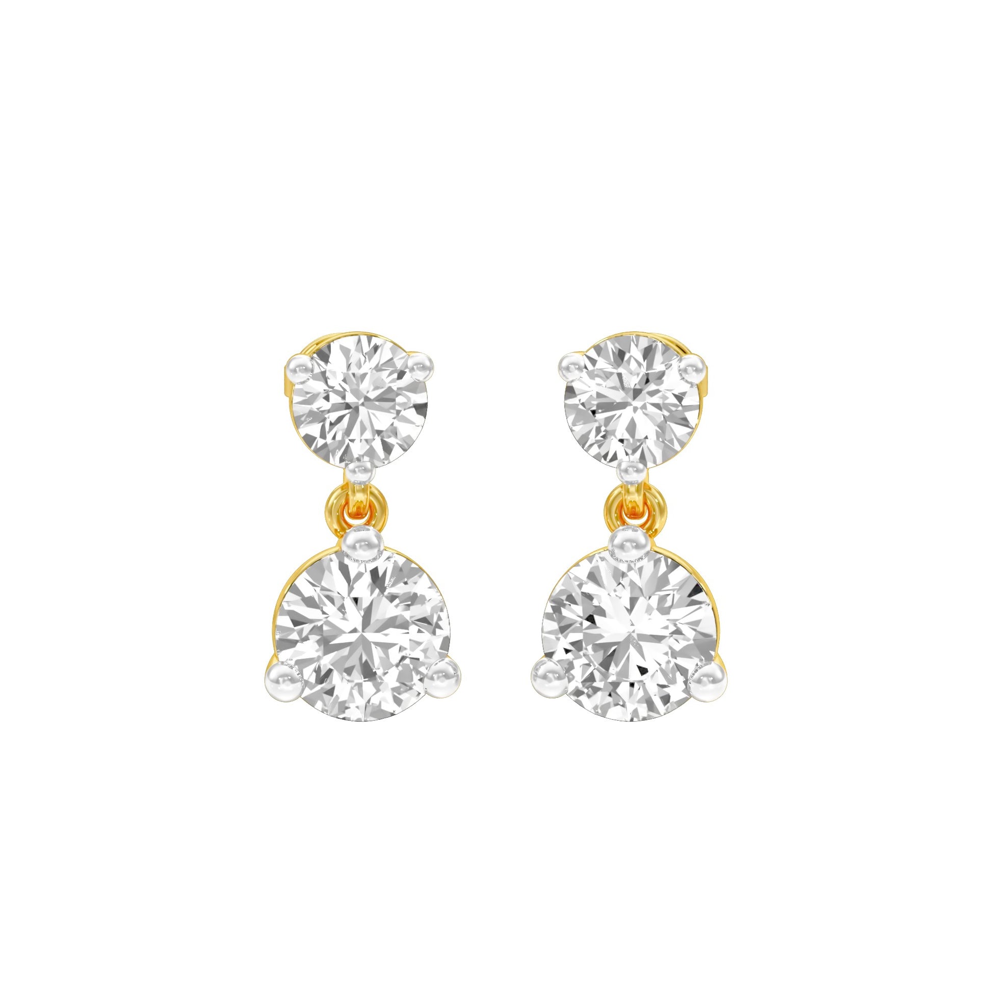 Moon Drip Diamond Stud Earrings 18 KT / Yellow Gold