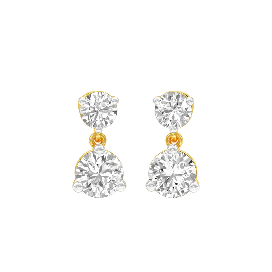 Moon Drip Diamond Stud Earrings 18 KT / Yellow Gold