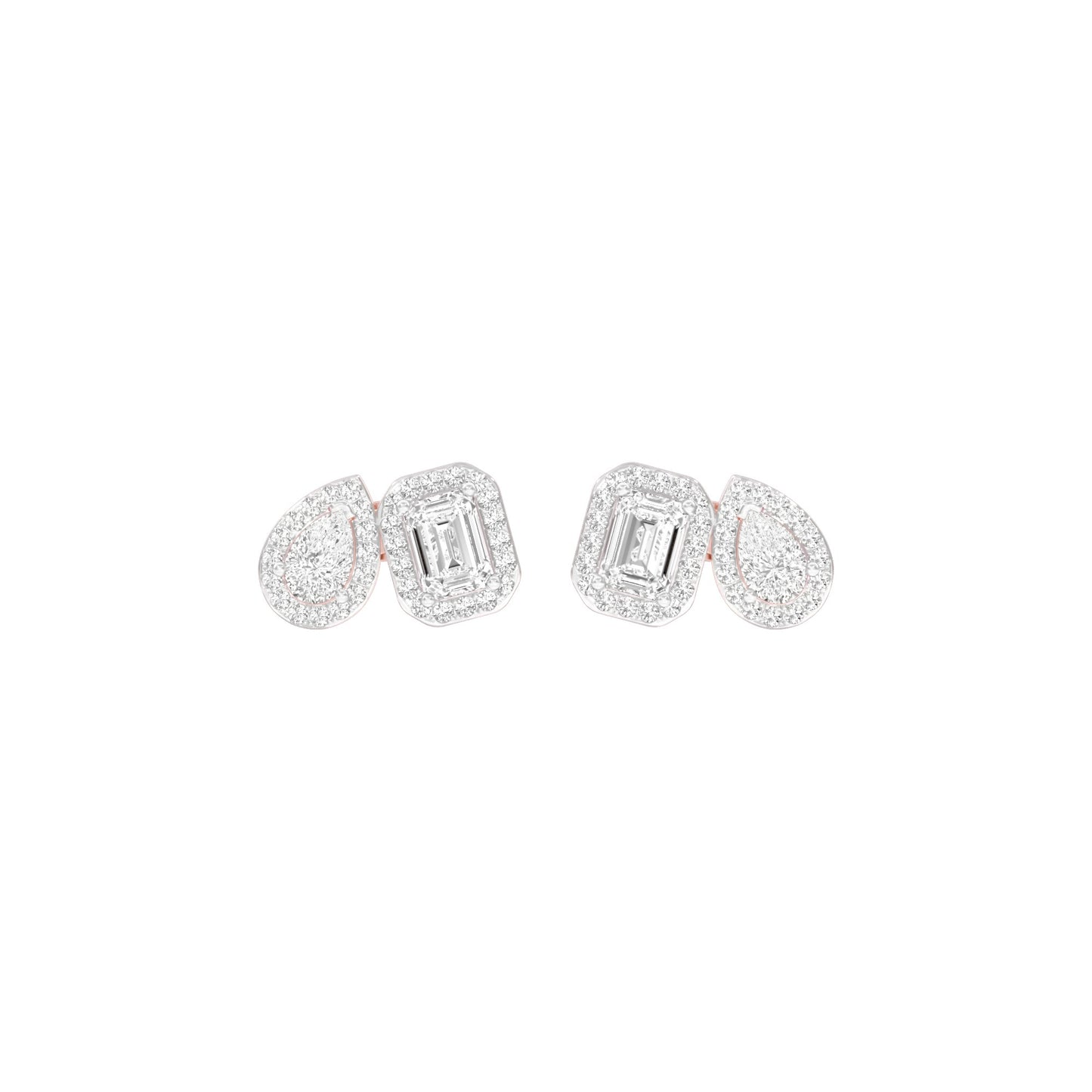 Dazzle Tabs Diamond Stud Earrings 18 KT / Rose Gold