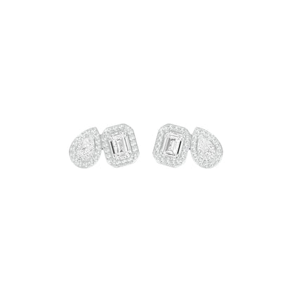 Dazzle Tabs Diamond Stud Earrings 18 KT / White Gold