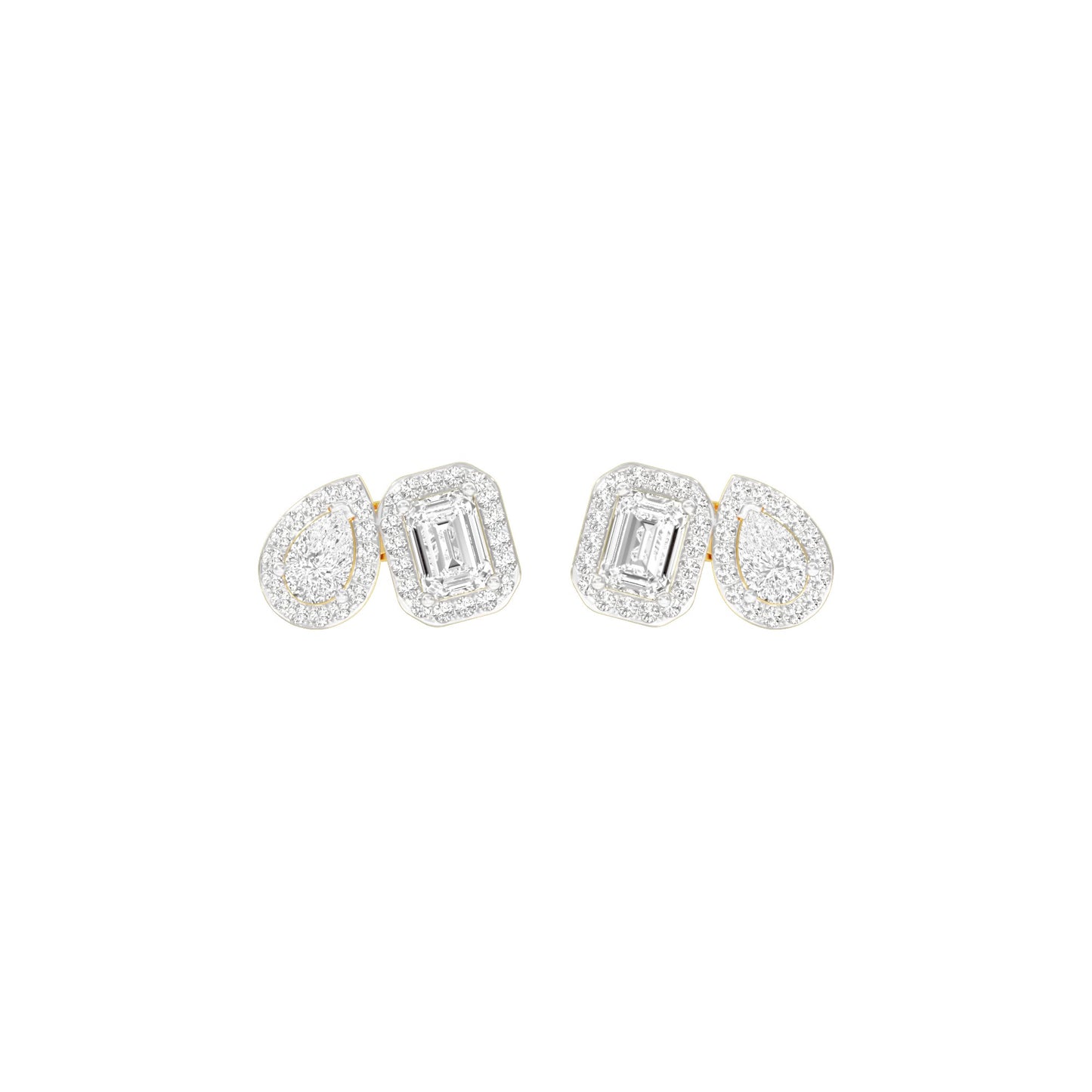Dazzle Tabs Diamond Stud Earrings 18 KT / Yellow Gold